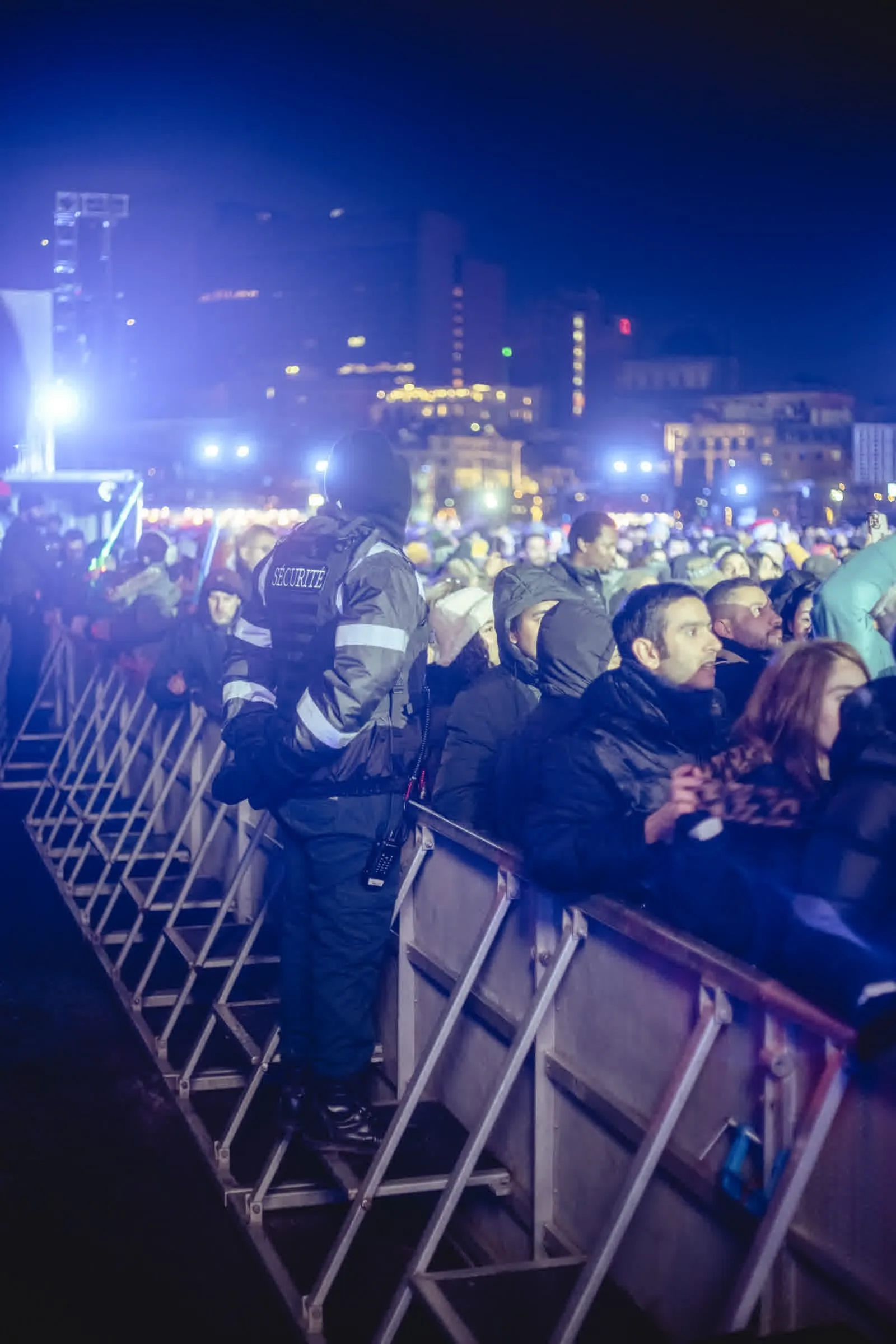 Security agents at the festival barricade