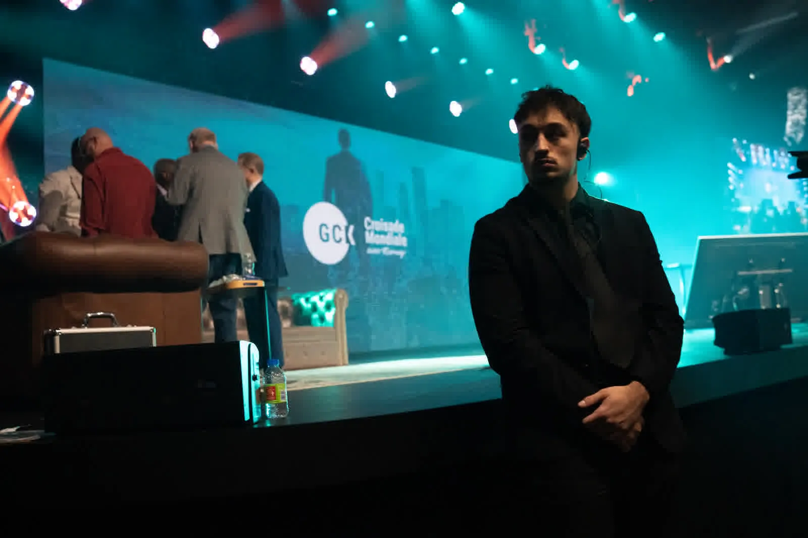 Security agent in a suit at a private event