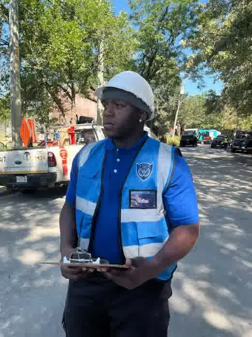 Security patrol at a construction site